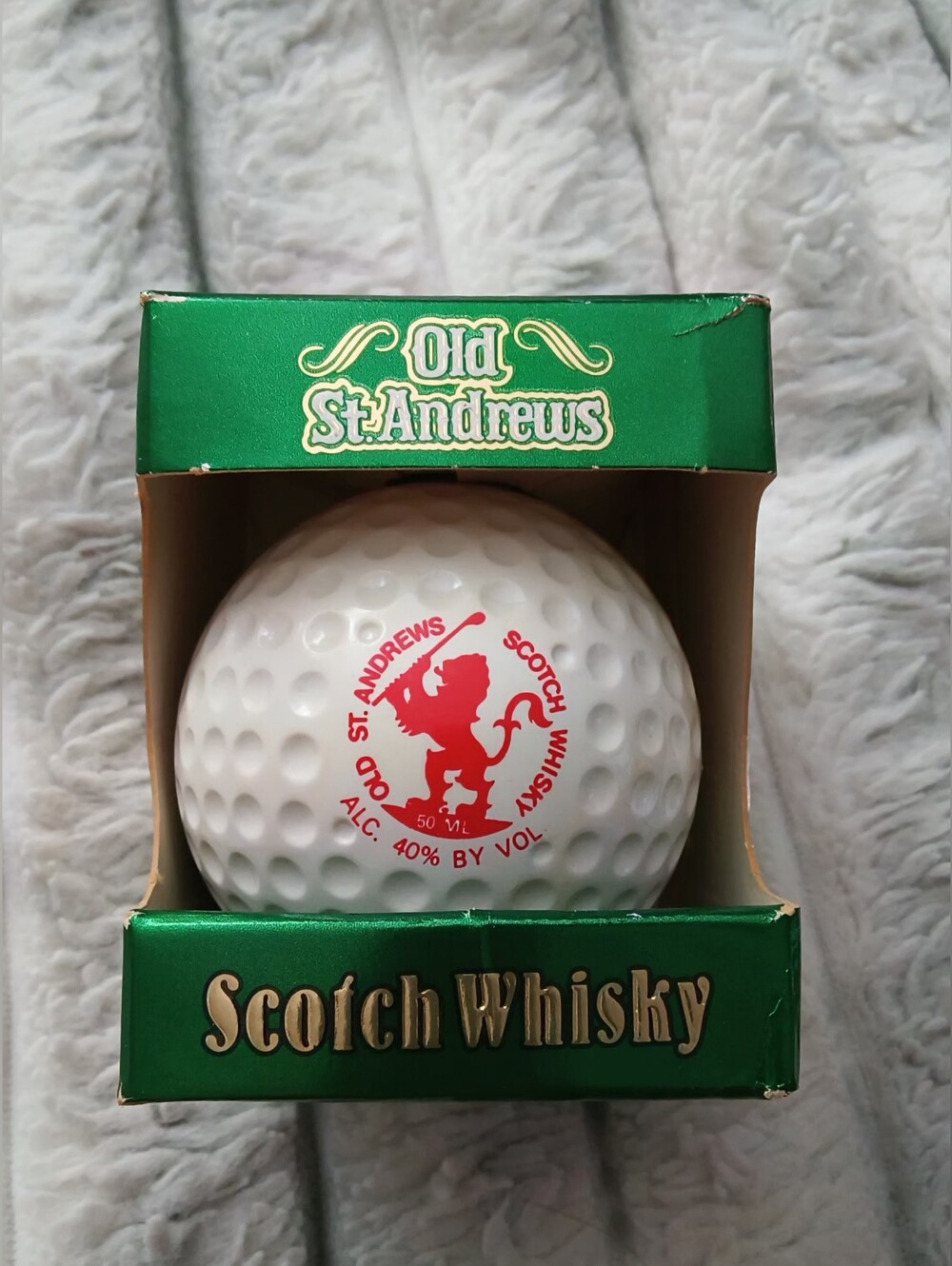 Old St. Andrews Green Scotch Whisky Golf Ball Decanter Collectible